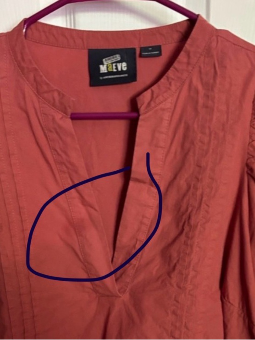 Anthropologie Maeve Poplin Pintuck blouse size 1x rose color - Picture 8 of 8